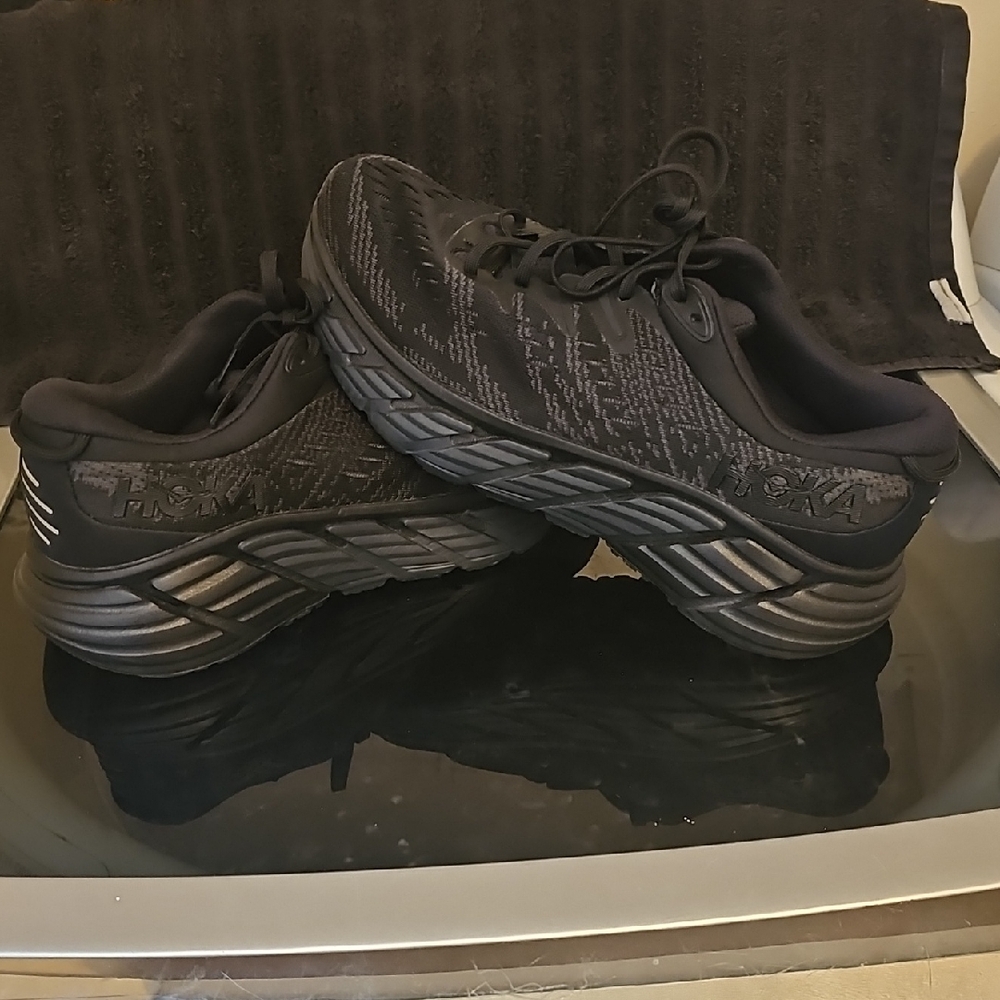 Hoka Black Patterned Running Shoes